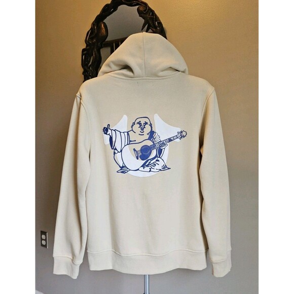 True Religion Overlap Buddha Zip Hoodie Fog Sweatshirt Mens Sz XL New W/tag $119